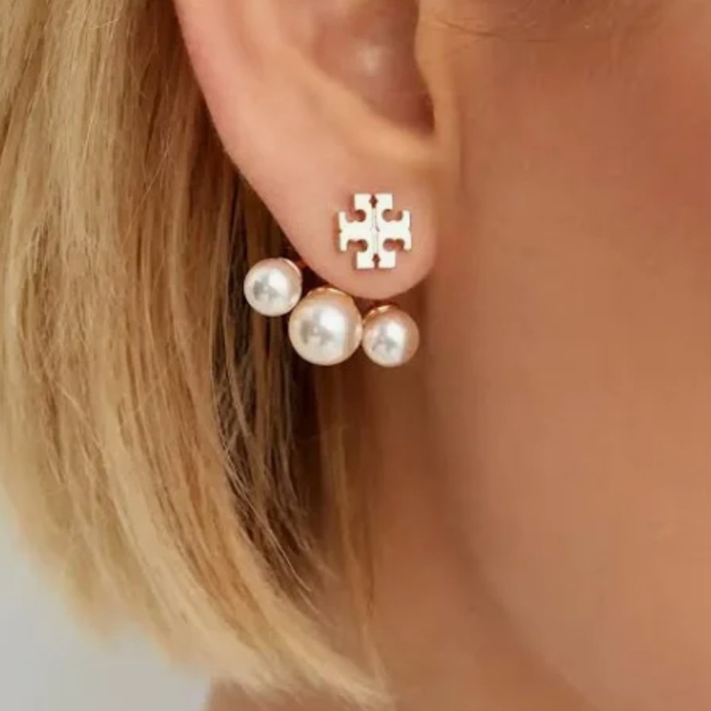 ❌🛑Price Drop ❌Tori Burch Kira Pearl Front-Back Earrings.